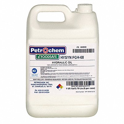PETROCHEM HYSNFGH68001 Syn Hydraulic Oil Food Grade 1gal ISO 68