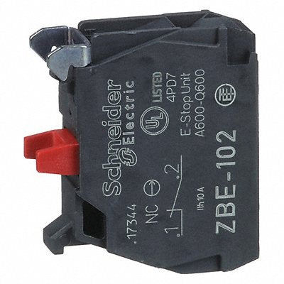 SCHNEIDER ELECTRIC ZBE102 Contact Block Black 1NC 22mm ZB4 ZB5