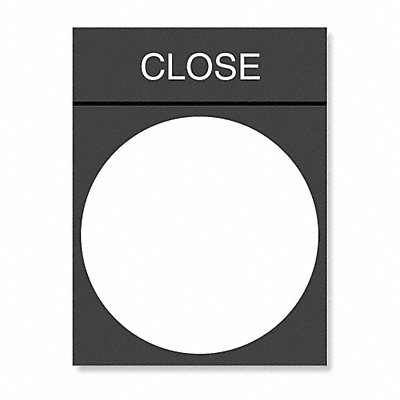 SCHNEIDER ELECTRIC ZBY2314 Legend Plate Close Wht/Blk/Red Rectangle