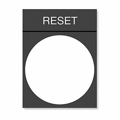 SCHNEIDER ELECTRIC ZBY2322 Legnd Plate Reset Wht/Blk/Wht Rectangle