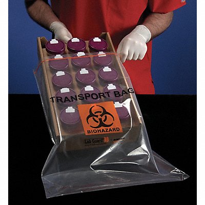 MINIGRIP LAB GUARD ZLAB1420 Transport Bag 20 in L 14 in W CLR PK100