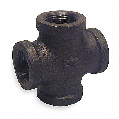 GRAINGER 6KJ38 Cross Malleable Iron 1 1/2 in FNPT