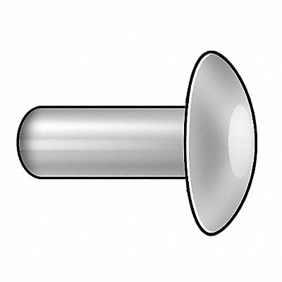 GRAINGER 55A0606EA100 Solid Rivet 3/8 in L Brazier PK100