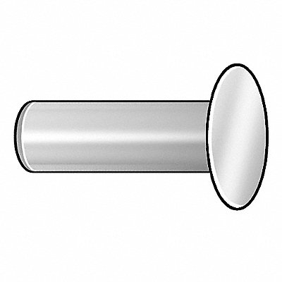 GRAINGER BSCN06100 Tubular Rivet 3/8 L 0.143 dia PK100