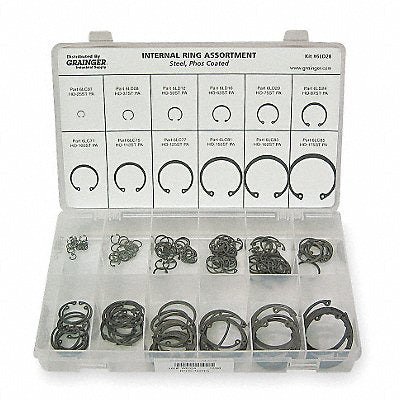GRAINGER RCI25175STPA Int Retaining Ring Asst 180 Pc 12 Szs