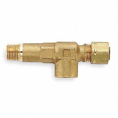 PARKER 168CA42 Gage Tee Brass CompxF 1/4Inx1/8In PK10