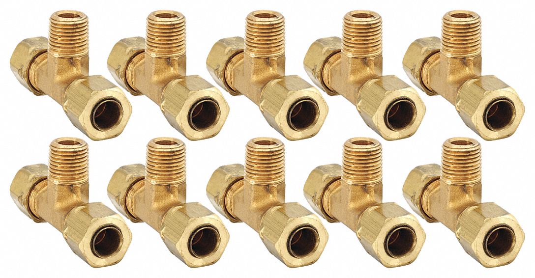 PARKER 172CA64 Branch Tee Brass CompxM 3/8Inx1/4In PK10