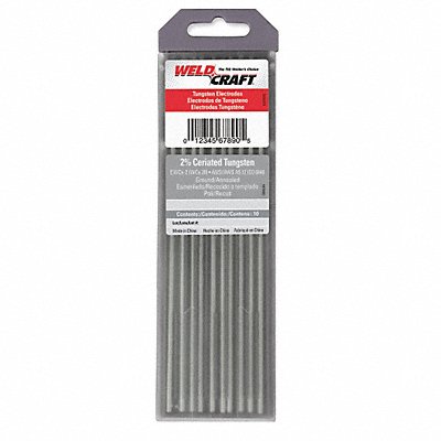 MILLER ELECTRIC WC040X7 WELDCRAFT Grey Tungsten Electrode PK10