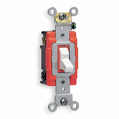 LEVITON 12222W Wall Switch White 20 A Double Pole 2 hp