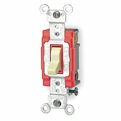LEVITON 12232I Wall Switch Ivory 20 A 3-Way 2 hp