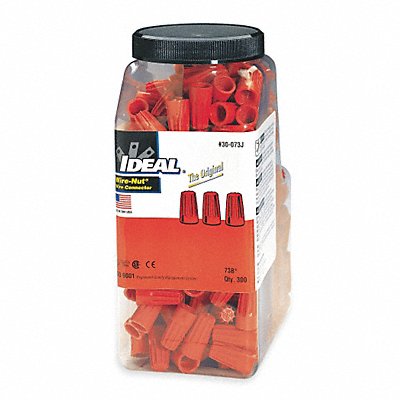 IDEAL 30073J Twist On Wire Connector Orange PK300