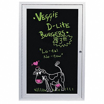 UNITED VISUAL PRODUCTS UV851BSATINBLMELD Enclosed Bulletin Board Letter 36 x24