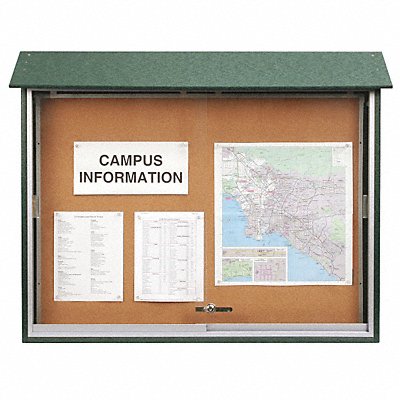 UNITED VISUAL PRODUCTS UVMC4536WOODGRN Enclosed Bulletin Board Tack 36 x45