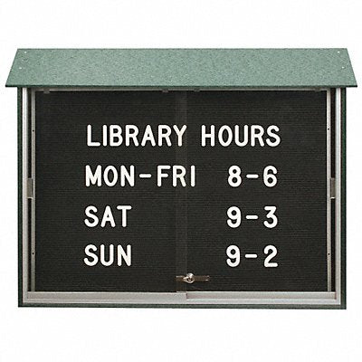 UNITED VISUAL PRODUCTS UVMC4530LBWOODGRN Enclosed Bulletin Board Letter 30 x45