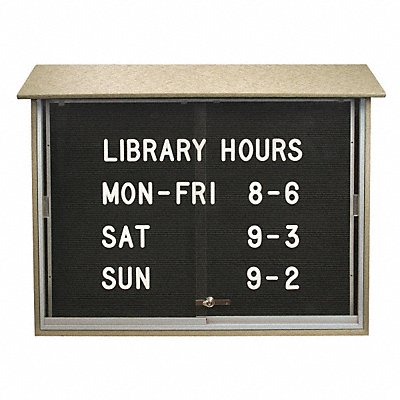UNITED VISUAL PRODUCTS UVMC4536LBSAND Enclosed Bulletin Board Cork 36 x72