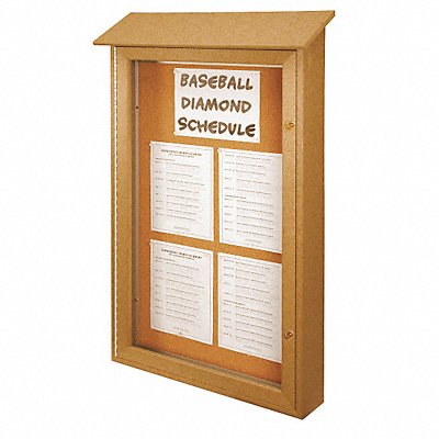 UNITED VISUAL PRODUCTS UVSD4226CEDAR Enclosed Bulletin Board Tack 40 x52