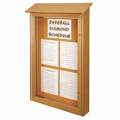 UNITED VISUAL PRODUCTS UVSD5438CEDAR Enclosed Bulletin Board Tack 48 x32