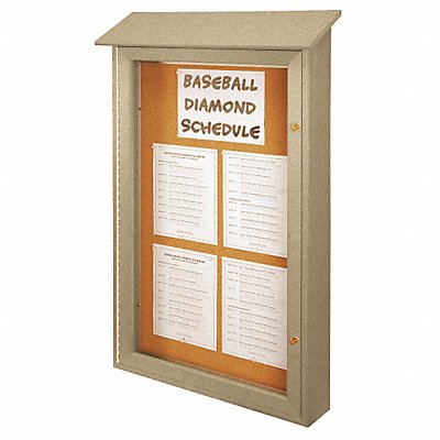 UNITED VISUAL PRODUCTS UVSD5438SAND Enclosed Bulletin Board Tack 34 x47