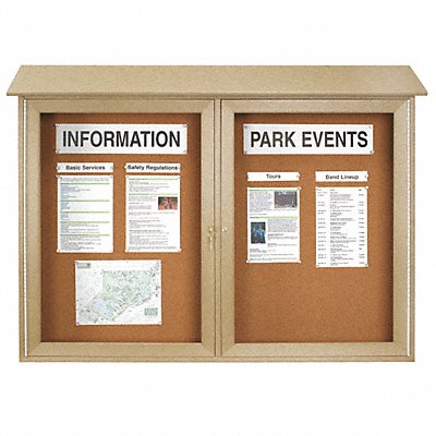 UNITED VISUAL PRODUCTS UVDD4536SAND Enclosed Bulletin Board Tack 36 x45