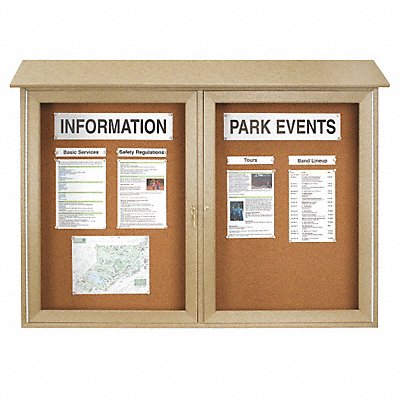 UNITED VISUAL PRODUCTS UVDD5240SAND Enclosed Bulletin Board Tack 52x40 In.
