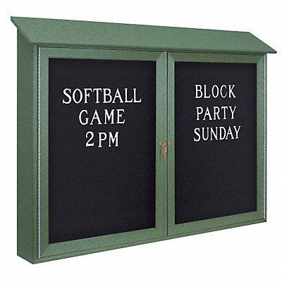 UNITED VISUAL PRODUCTS UVDD4530LBWOODGRN Enclosed Bulletin Board Letter 30 x45