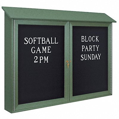 UNITED VISUAL PRODUCTS UVDD4536LBWOODGRN Enclosed Bulletin Board Letter 36 x72