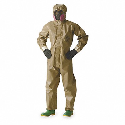 DUPONT C3185TTNLG000600 D2222 Hooded Coveralls L Tan Tychem 5000 PK6