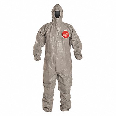 DUPONT TF145TGYMD0006TV Hooded Coverall Elastic Grey M PK6