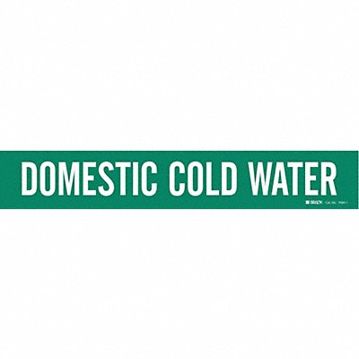 BRADY 70841 Pipe Markr Domestic Cold Water 2 1/4in H