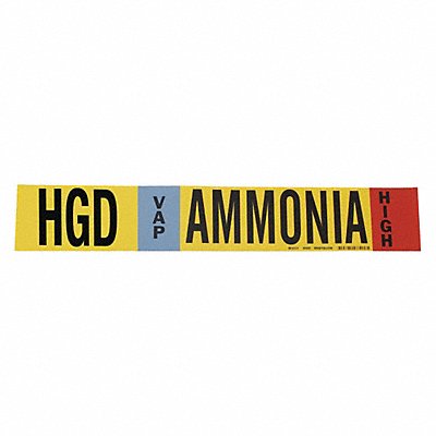 BRADY 59924 Pipe Marker Ammonia 4 in H 24 in W