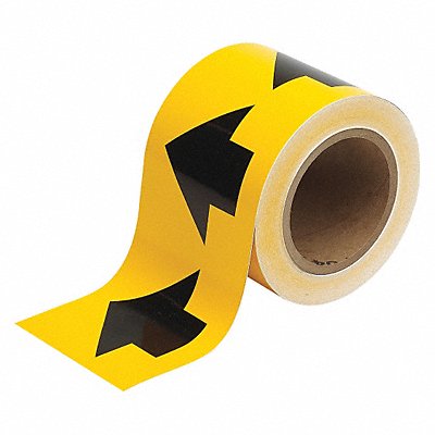 BRADY 91287 D3614 Pipe Marking Tape Yellow 4in W 90ft Roll L