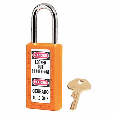 MASTER LOCK 411KAS12ORJ D5329 Lockout Padlock KA Orange 3 H PK12