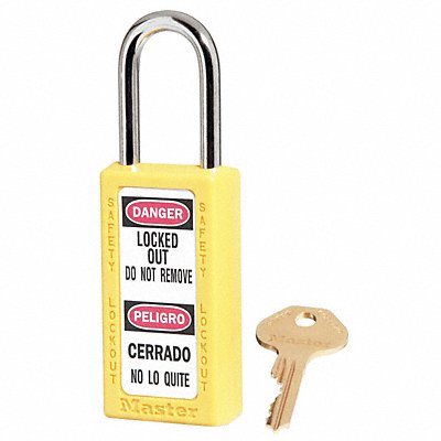 MASTER LOCK 411KAS3Yellow D5327 Lockout Padlock KA Yellow 3 H PK3