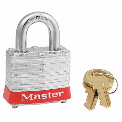 MASTER LOCK 3KAS6RED D5332 Lockout Padlock KA Red 1-1/4 H PK6