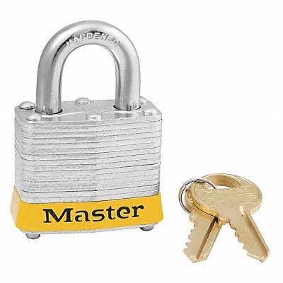 MASTER LOCK 3KAS6Yellow D5332 Lockout Padlock KA Yellow 1-1/4 H PK6