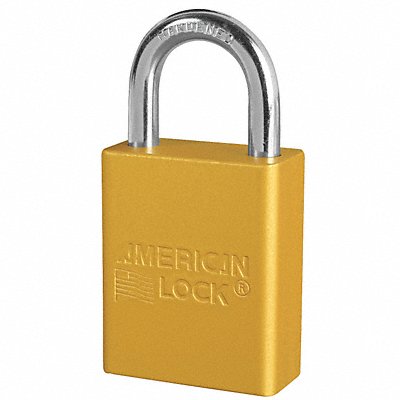 AMERICAN LOCK A1105KAS3Yellow D5334 Lockout Padlock KA Yellow 1-7/8 H PK3