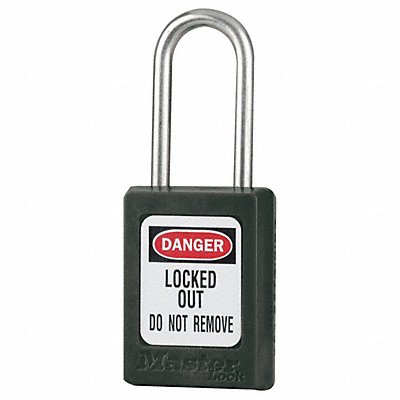 MASTER LOCK S31BLK D5337 Lockout Padlock KD Black 1-7/8 H
