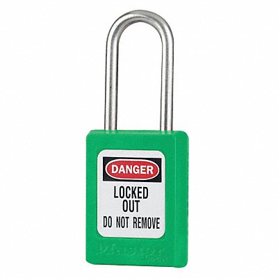 MASTER LOCK S31KAS3GRN D5338 Lockout Padlock KA Green 1-7/8 H PK3