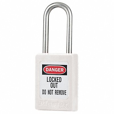 MASTER LOCK S33WHT G6057 Lockout Padlock KD White 1-13/16 H