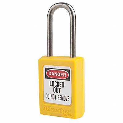 MASTER LOCK S31KAS12Yellow Lockout Padlock KA Yellow 1-13/16 H PK12