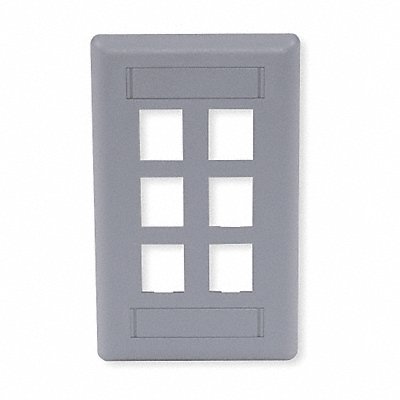 HUBBELL PREMISE WIRING IFP16GY Wall Plate 6 Port