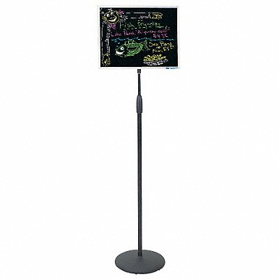 UNITED VISUAL PRODUCTS UVABP1814SATINBLACK Pedestal Board Black Dry Erase 18x14