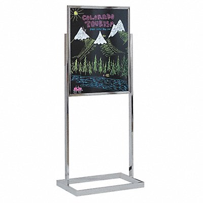 UNITED VISUAL PRODUCTS UVBPS2436CHROMEBLACK Dry Erase Board Black Dry Erase 24x36