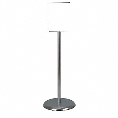 GRAINGER UVPSH81 Sign Holder Ped 8-1/2x11 Metal Chrome