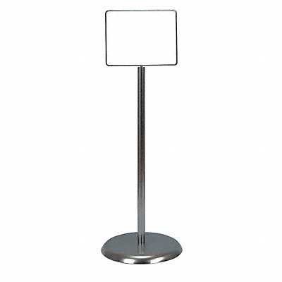 GRAINGER UVPSH17 Sign Holder Pedestal 14x11 Metal Chrome