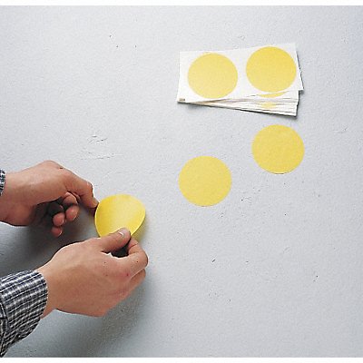 BRADY 121036 Floor Tape Yellow 5 inx5 in Circle PK500