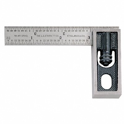 STARRETT 13A Double Square 3-1/2x9/16 In 4R Grad 2 Pc