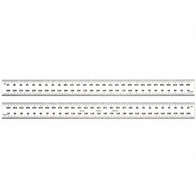 STARRETT C635300 Steel Rule 35 Grad 300 L x 25.4mm Chrome