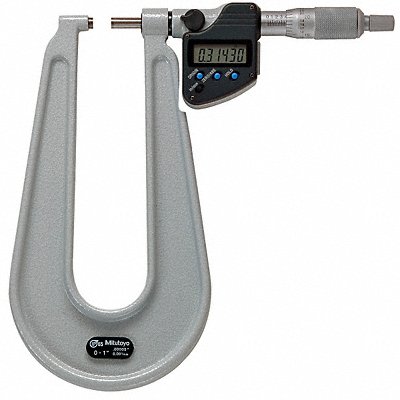 MITUTOYO 38935130 Digital Micrometer Deep Throat 1 In SPC