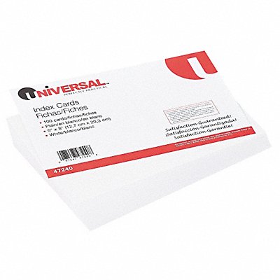 UNIVERSAL UNV47240 Index Cards Unruled 5 x 8 PK100